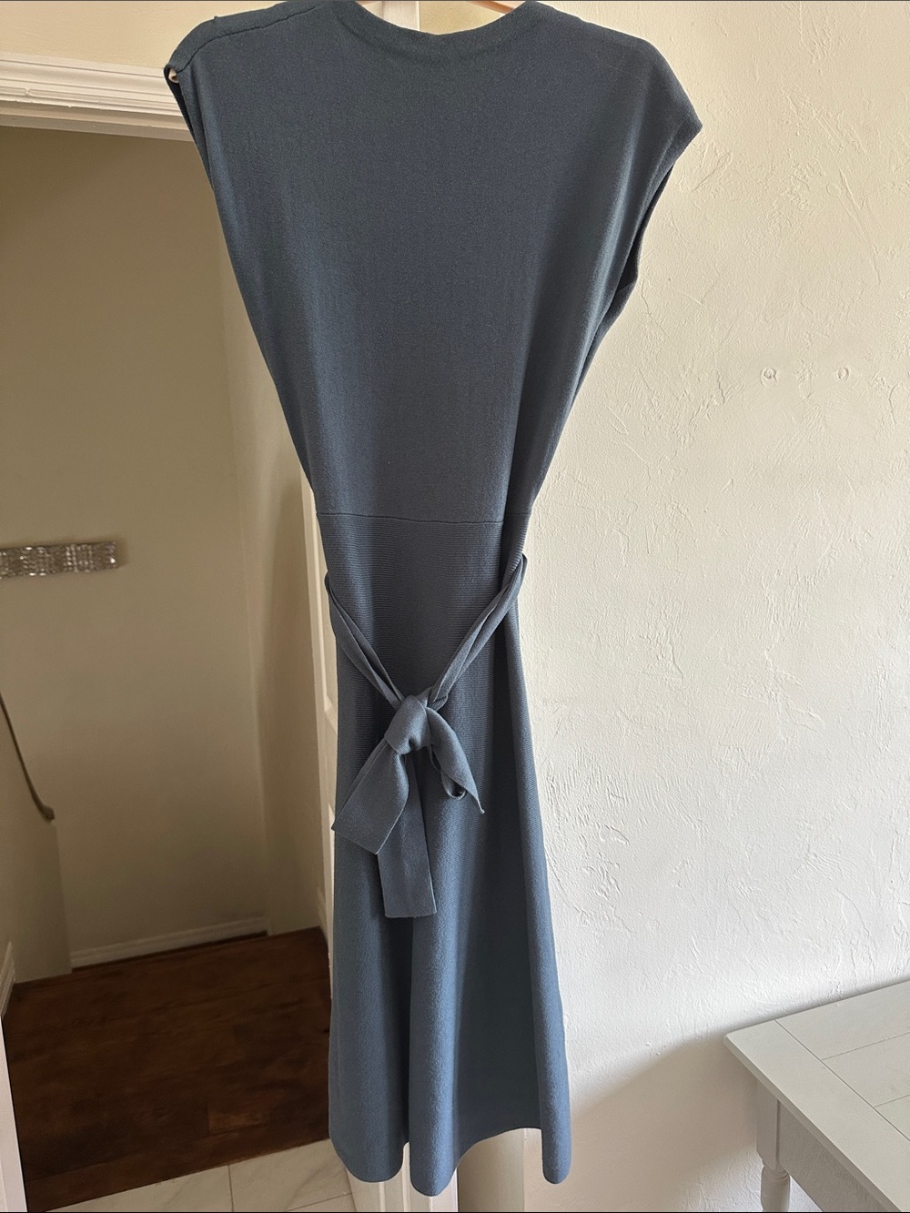 Ann Taylor Short Sleeve Midi Dress in Slate Blue